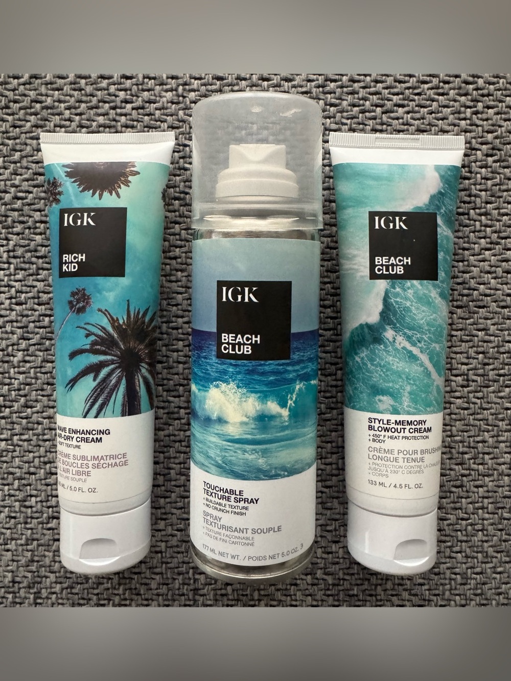 IGK Hair Styling Set 3-Piece Full Size – Brand New Sealed